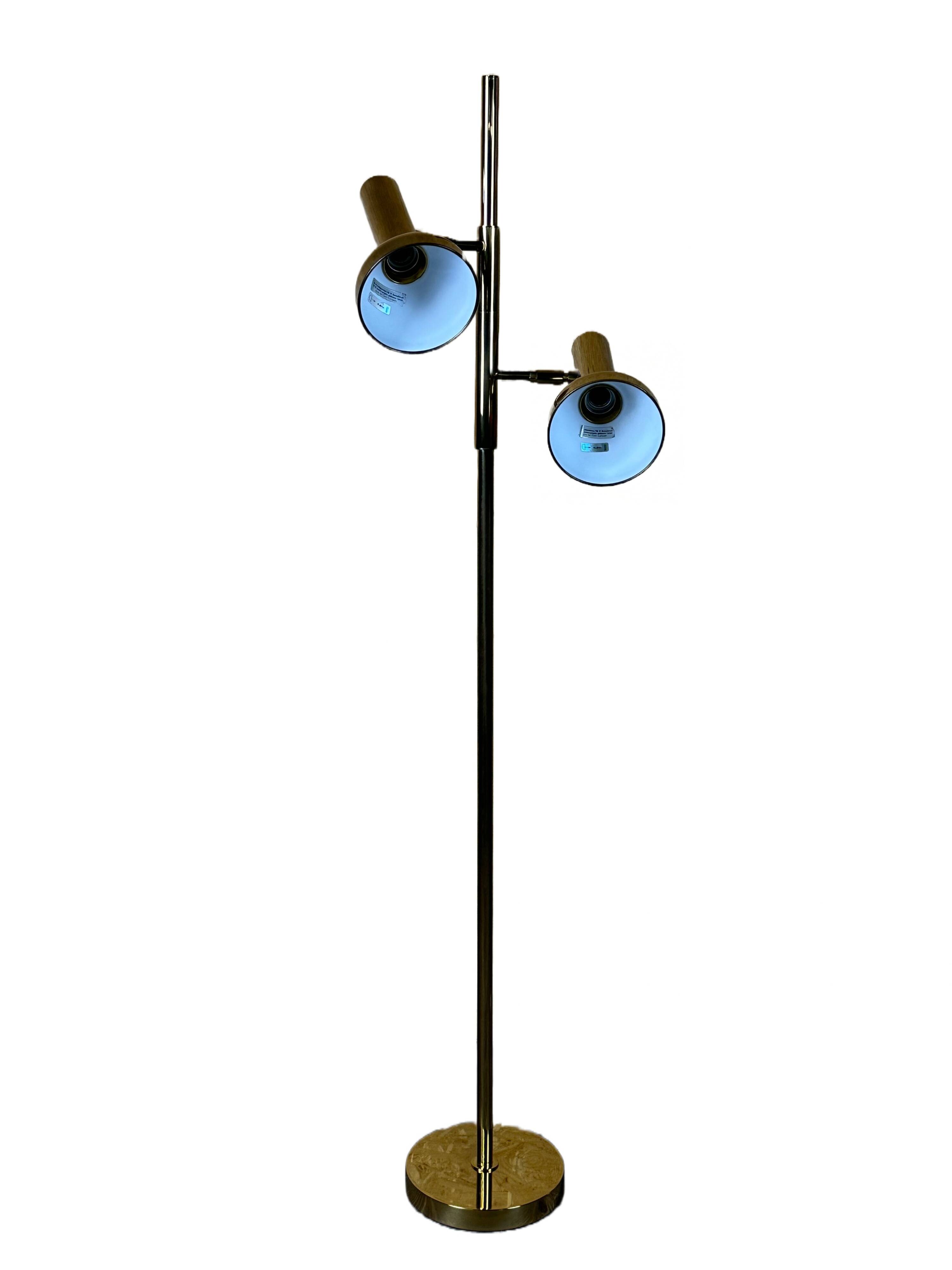 60s 70s 2-bulb adjustable floor lamp by Cosack Leuchten Germany