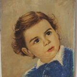 Portrait d’enfant, peinture à l’huile