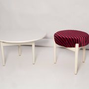 Tabouret et table vintage blanche, Danemark, 1960