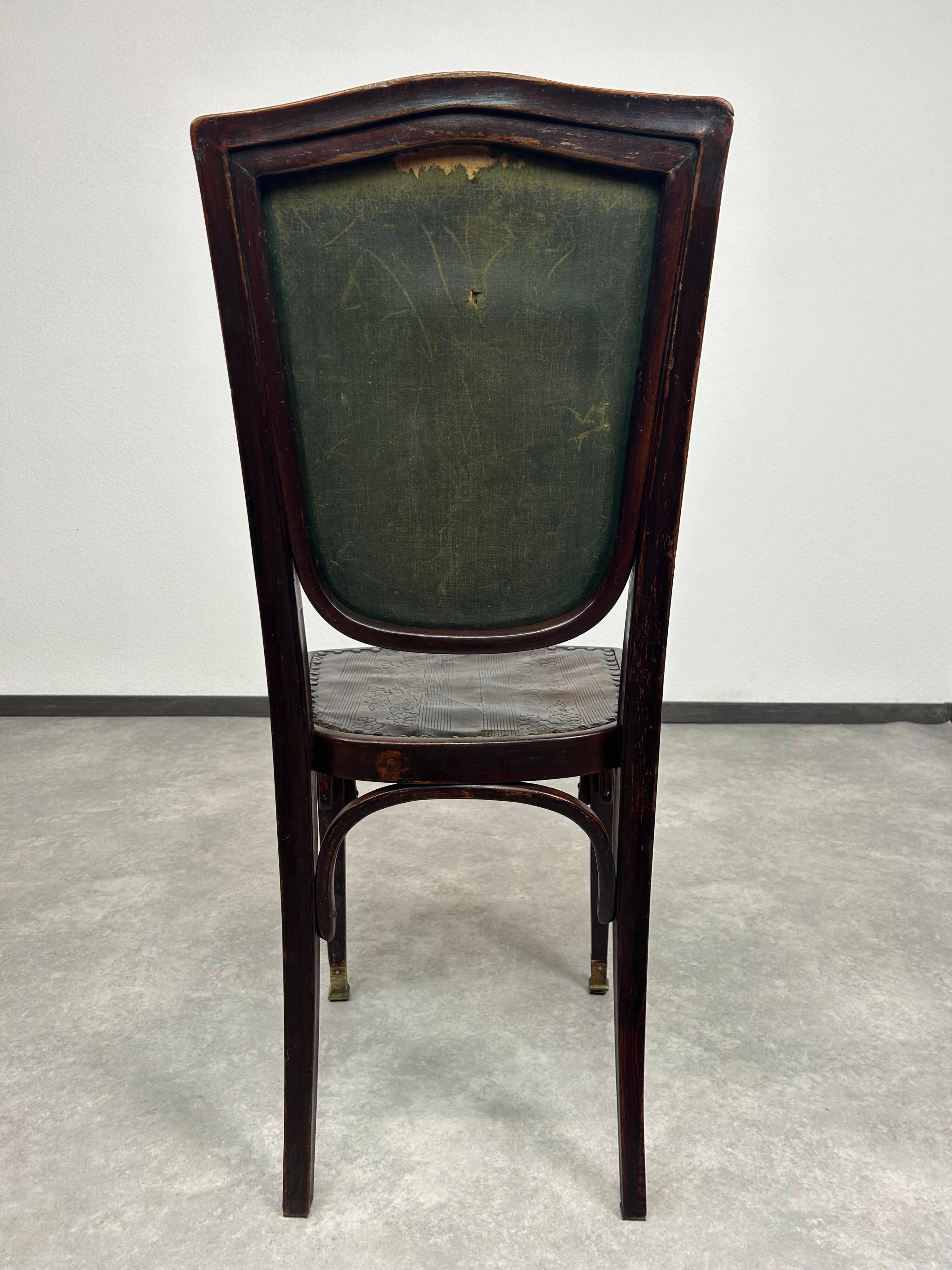 Jugendstil dining chair by Gustav Siegel for J&J Kohn