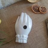 White ceramic hand emptier - vintage