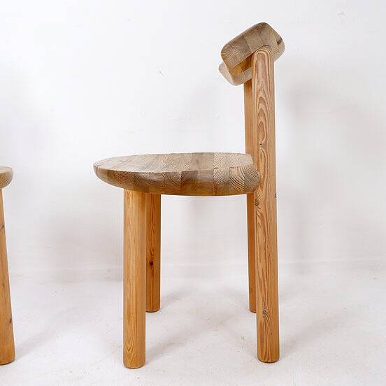 Rainer Daumiller for Hirtshals Savværk A/S dining set - Denmark, 1970s - 1 table/2 chairs/1 stool