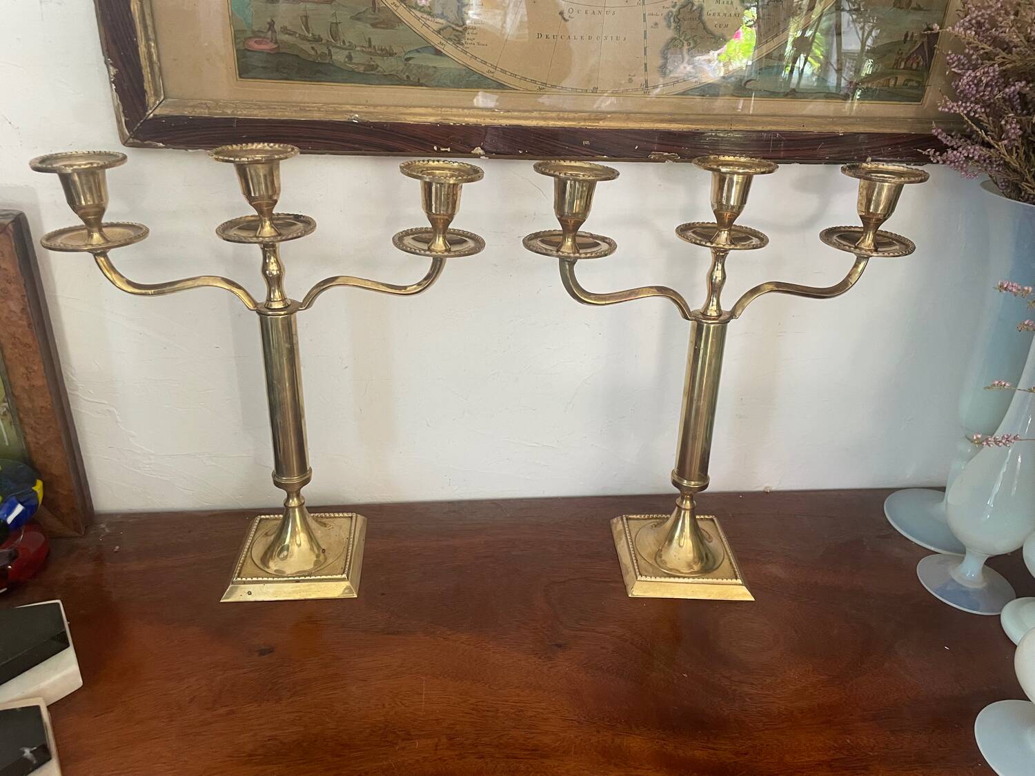Pair of brass candlesticks