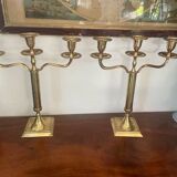 Paire de chandeliers en laiton