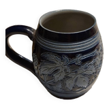 Vintage mug or tankard in Alsace blue enamel, numbered and signed Betschdorf