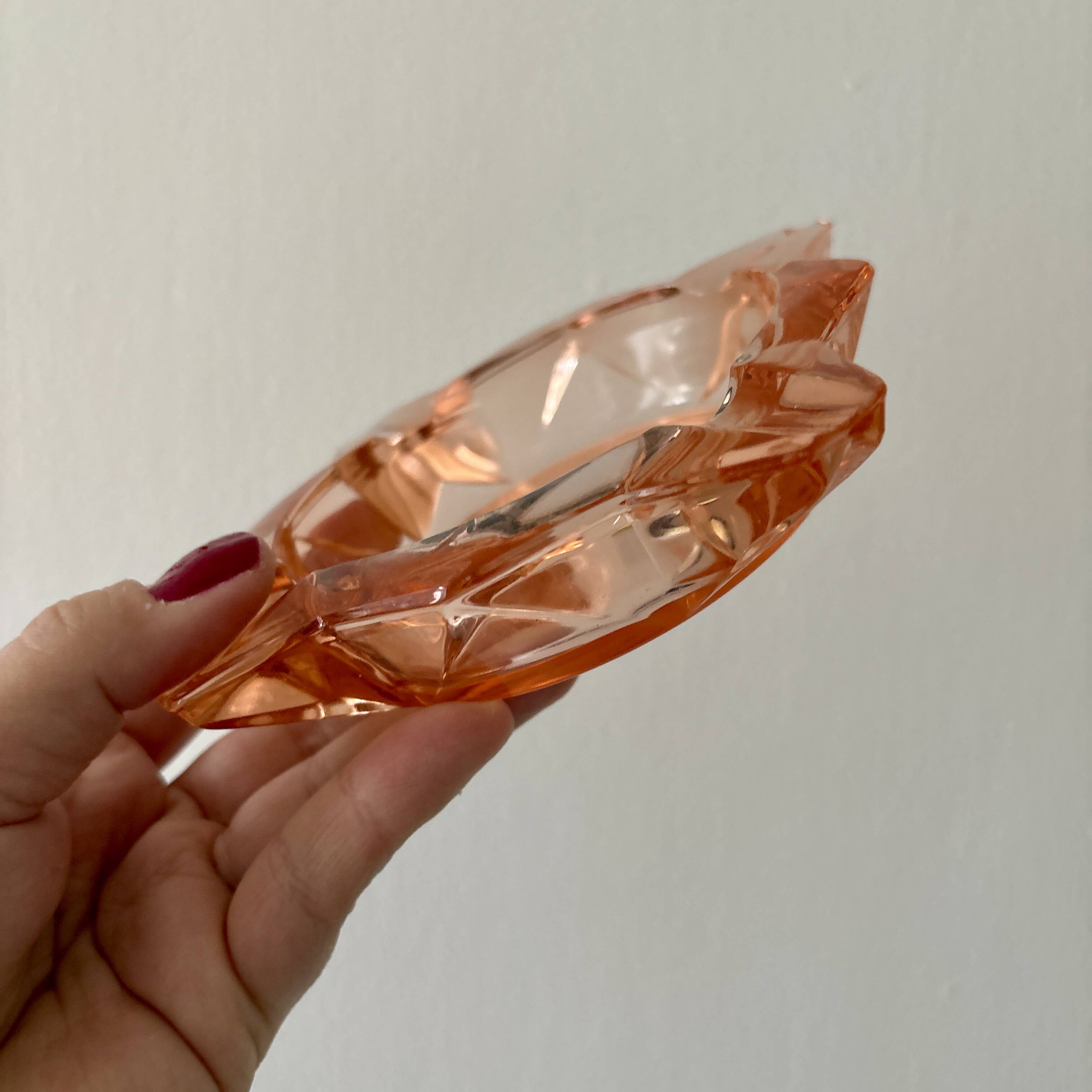 Vintage Luminarc ashtray in pink glass