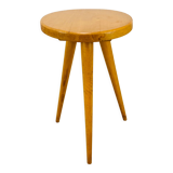 Vintage blond wood tripod stool