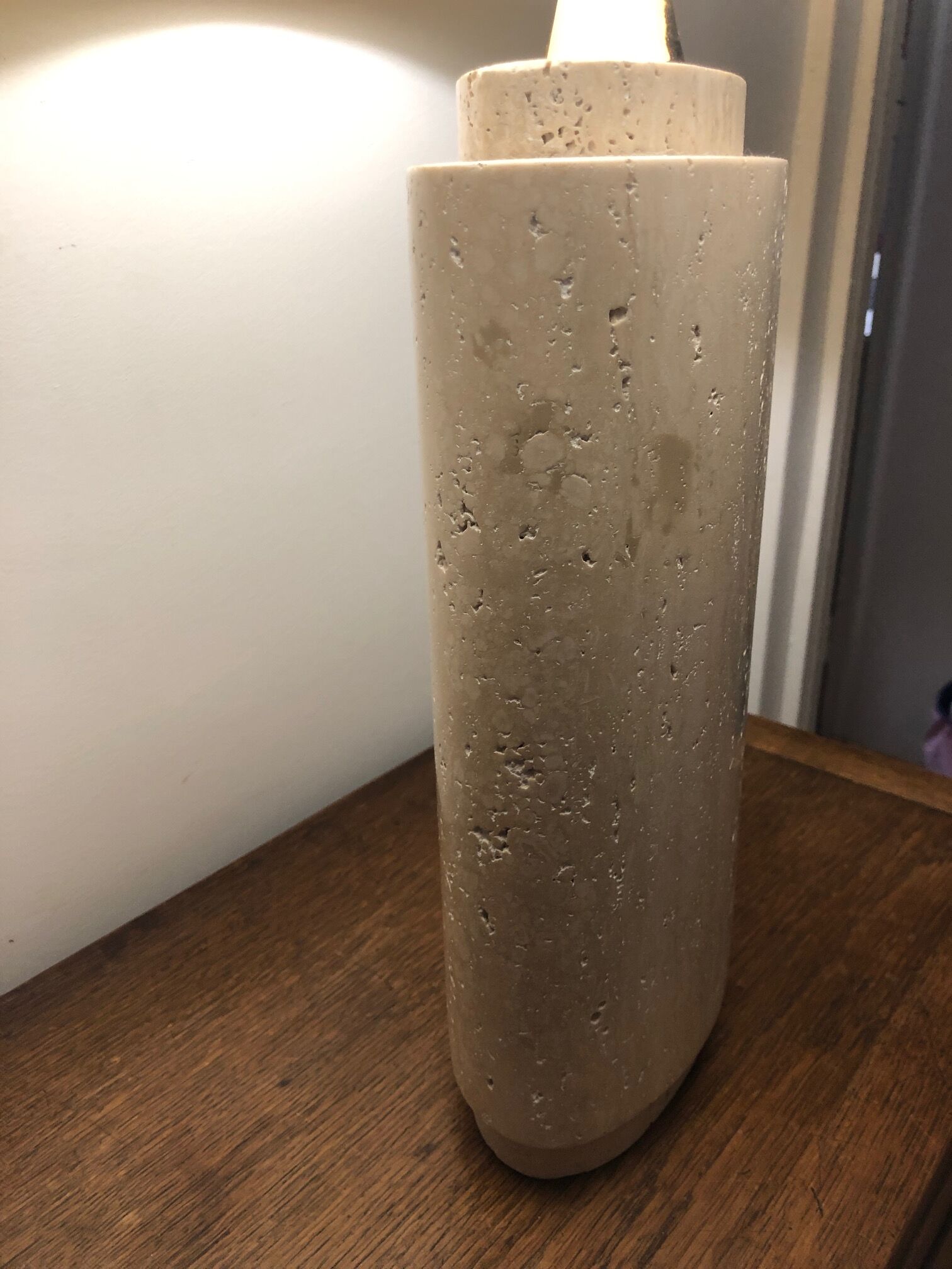 1970s travertine lamp