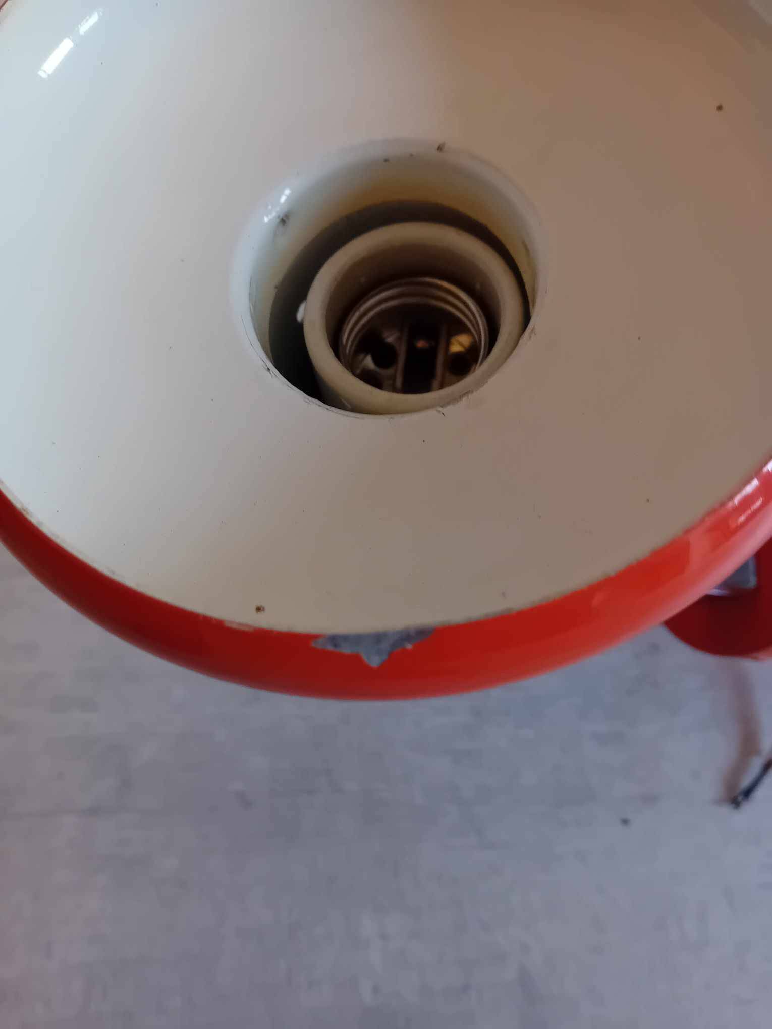 Spot orange et inox brossé années 70