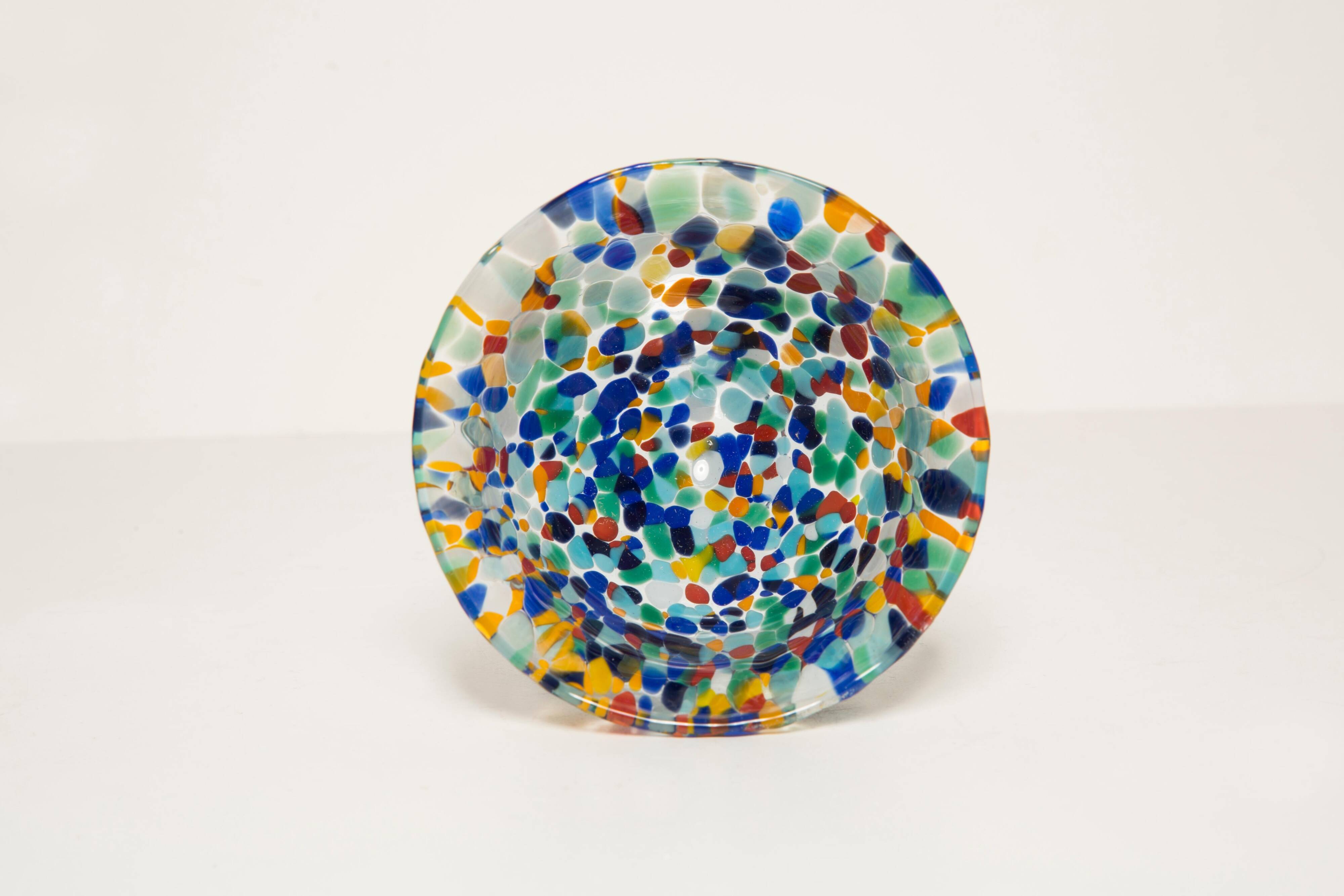 Set of three blue Murano glasses, ice cream bowls, Italy, Europe, 2000s