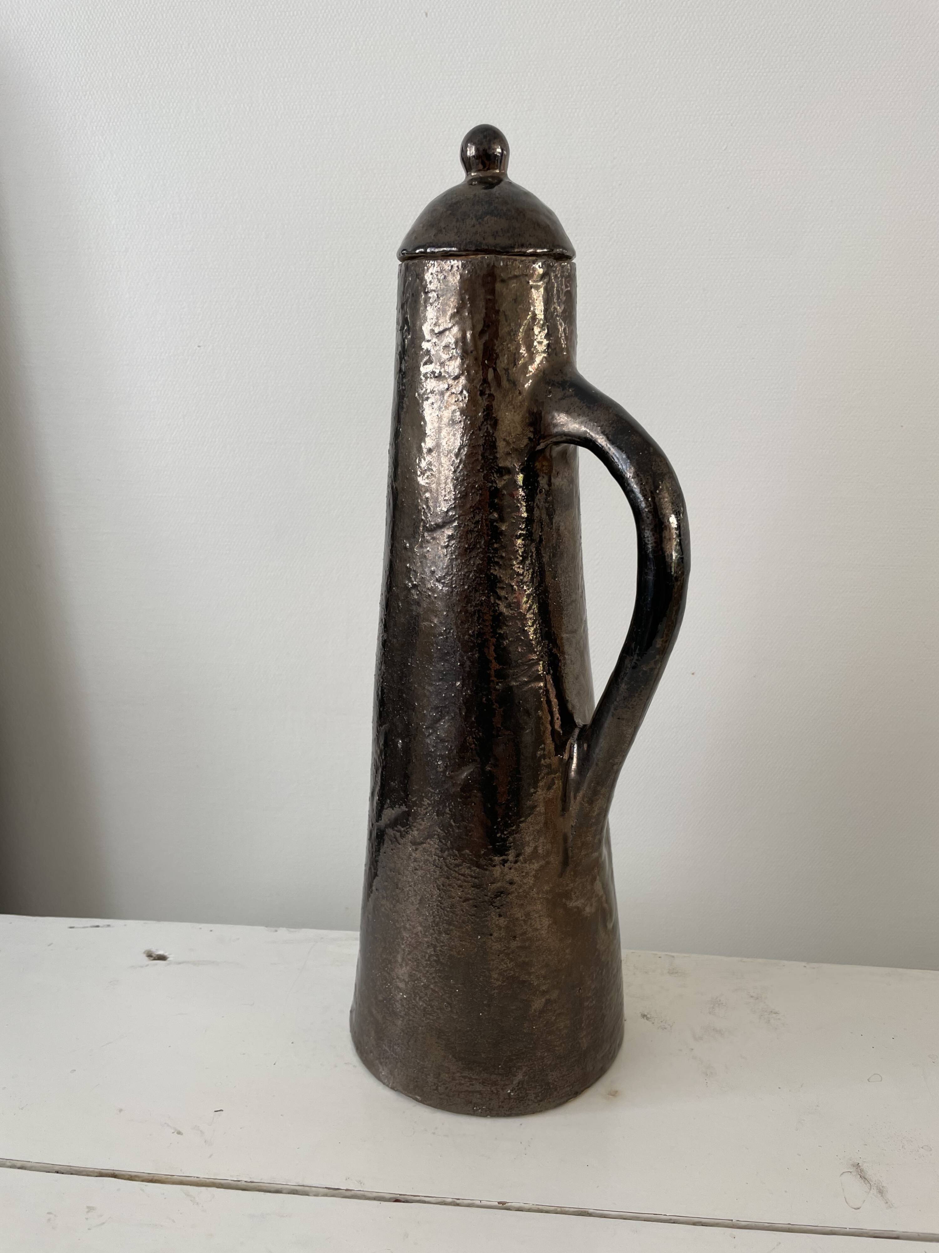 Large handmade ceramic jug, 1975