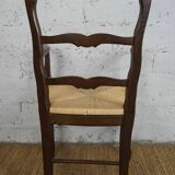 rustic oak armchair straw seat