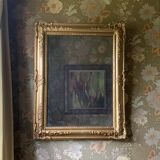 Antique gold patterned mirror