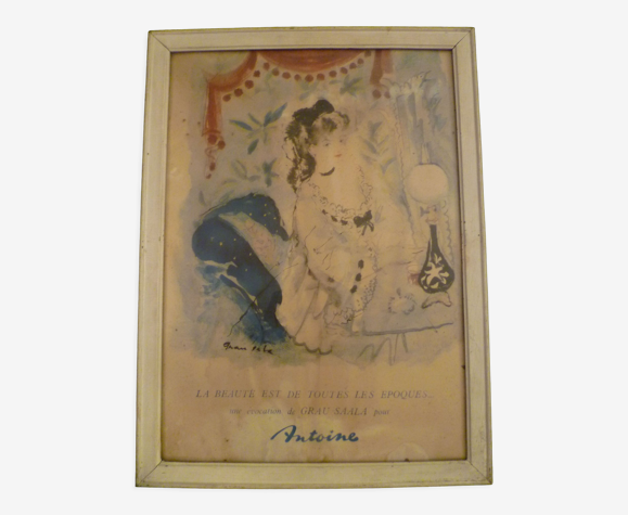 Affiche pub "la beaute est de toutes les epoques"évocation de grau saala/antoine
