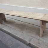 Raw light wood bench