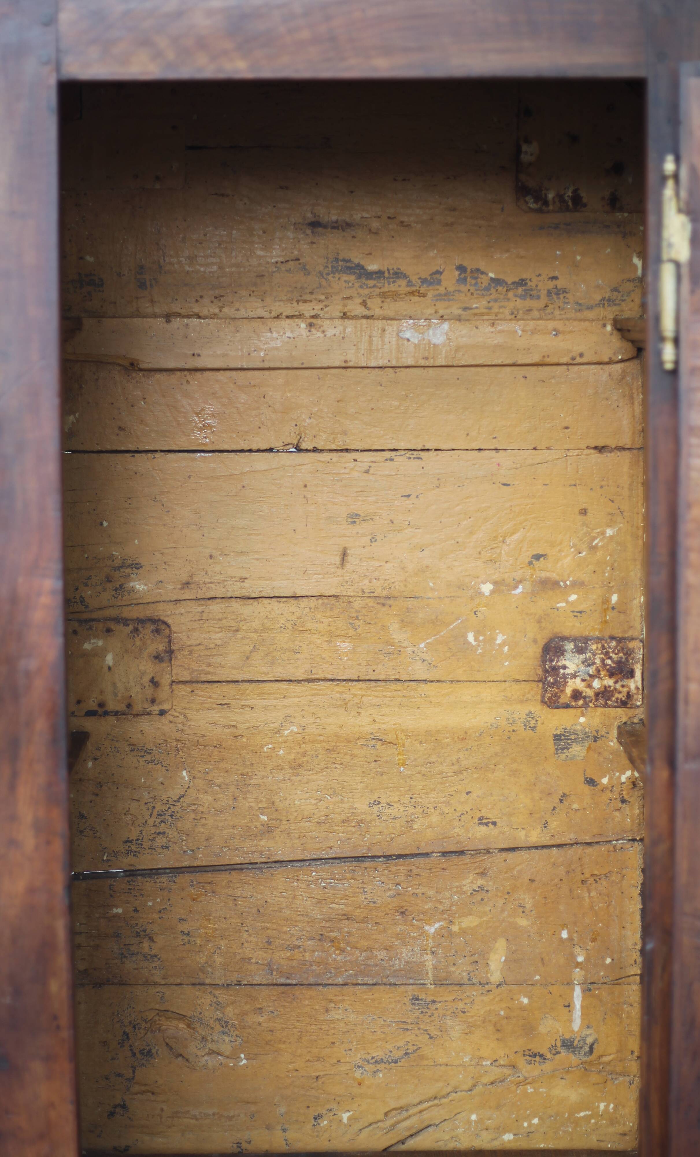 Old wardrobe, 1-door wooden wardrobe, old hosiery, storage unit, brutalist, 19th century
