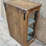 Antique Art Deco wall display case in Burmese teak