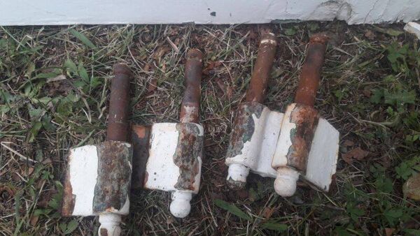 Volets 4 vantaux H148xL245cm persiennes chêne anciens paire 1