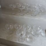 11 antique champagne glasses