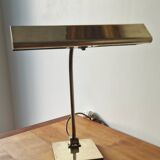 Lampe de bureau style banquier laiton 1970