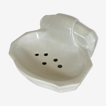 White enamel wall soap holder