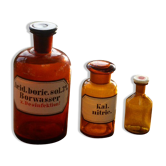 Lot of 3 apothecary bottles