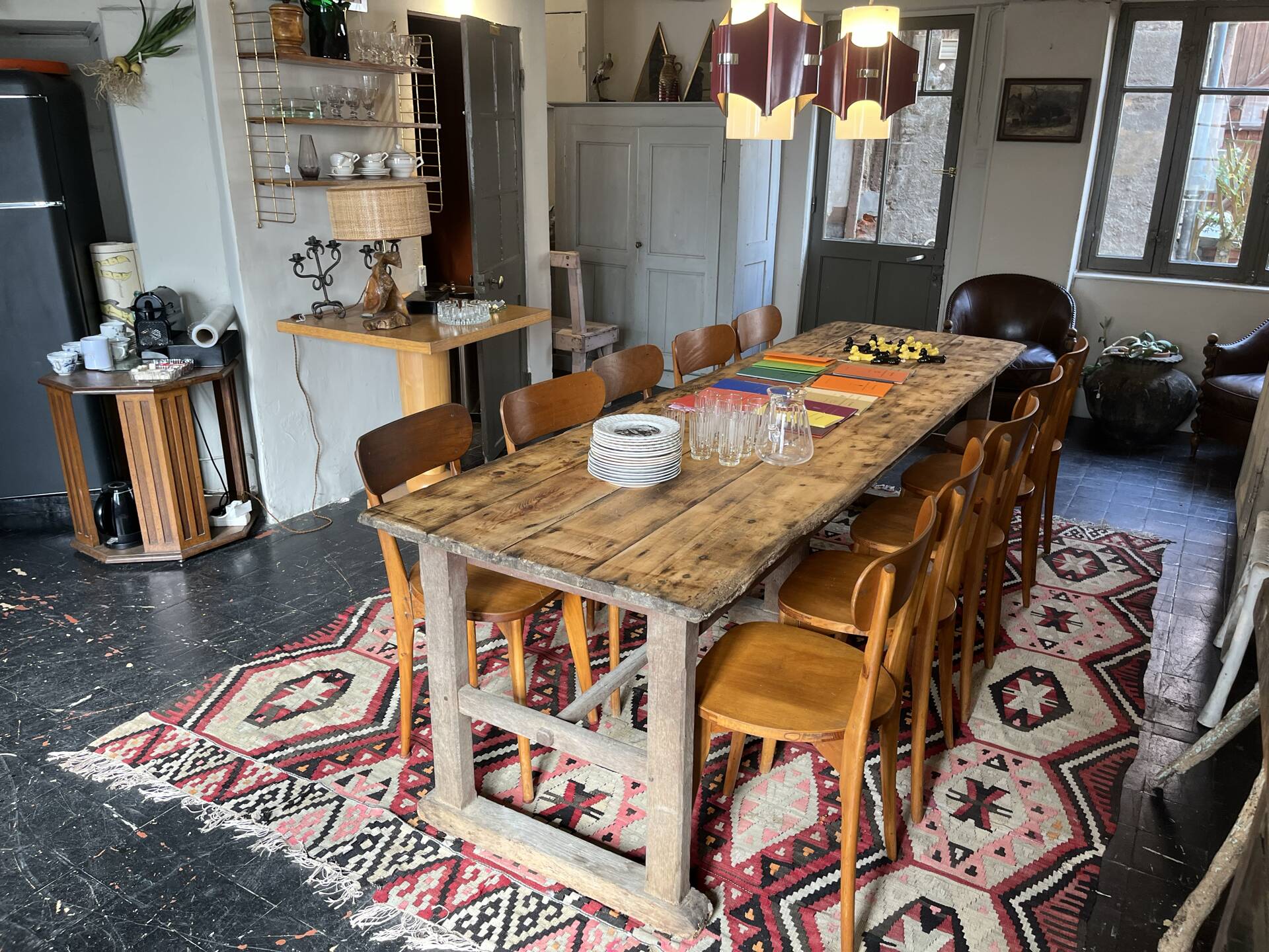 19th-century farmhouse table