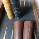 Backgammon game old wooden board game