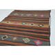 1970s  Turkish Oushak Handmade Wool Cotton Orange Runner Rug 125x376