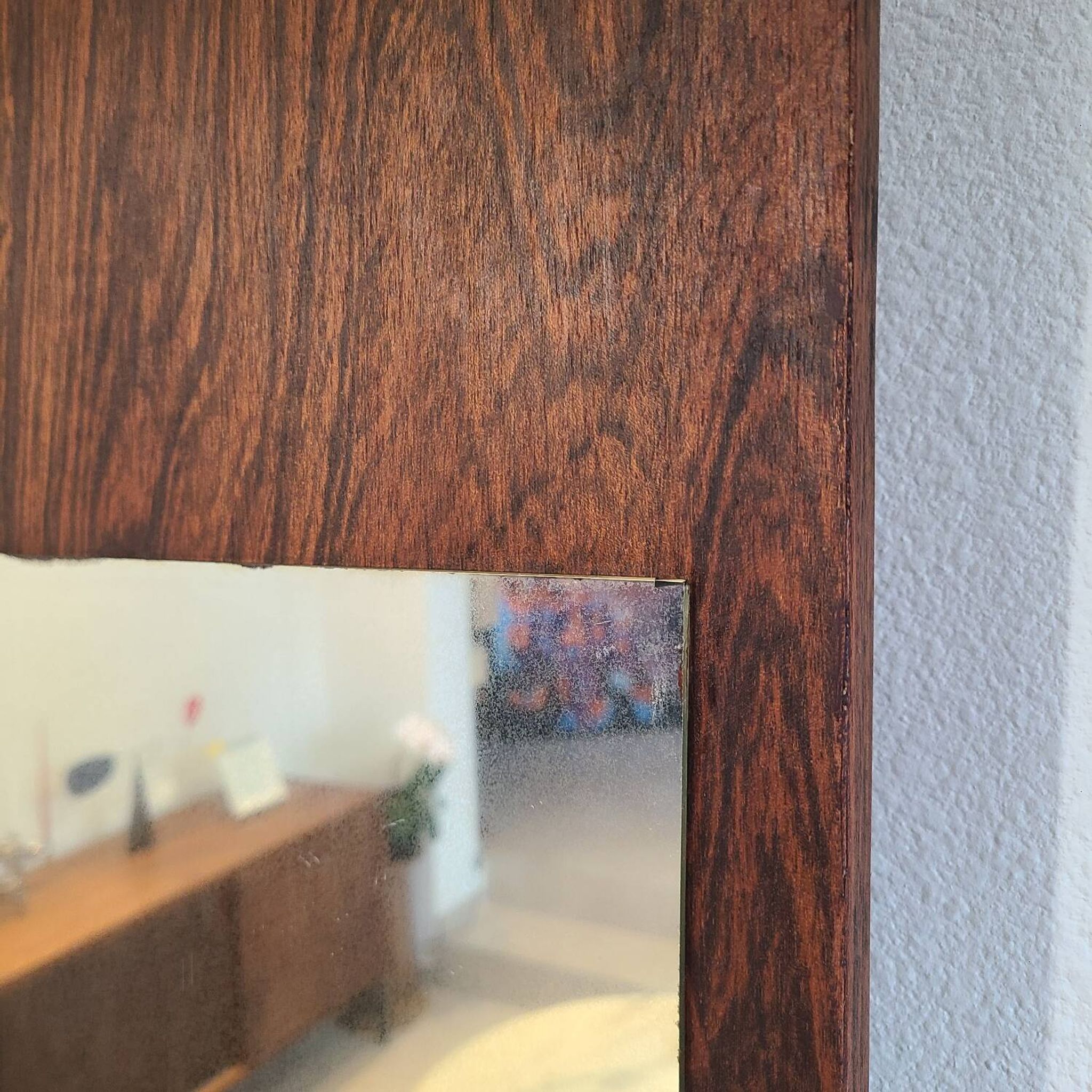 Vintage 1970s Scandinavian shelf mirror in rosewood