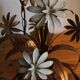 3-light flower bouquet chandelier in gilded bronze painted metal