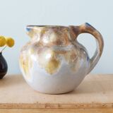 Art Nouveau pitcher in flamed stoneware, 20s