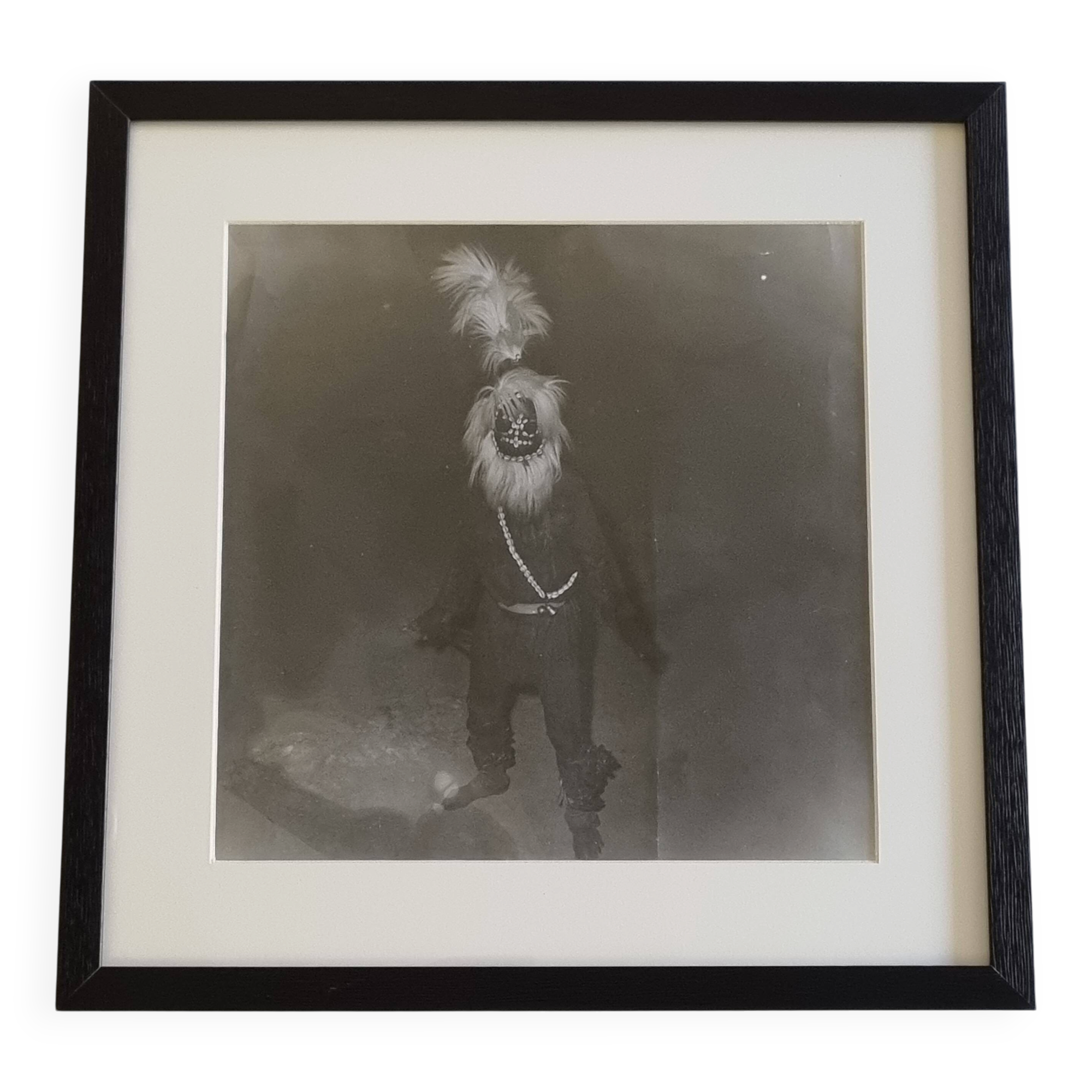 Vintage ethnographic photograph of a West African ritual 43 x 43 cm