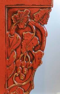 Antique Chinese red lacquer sideboard