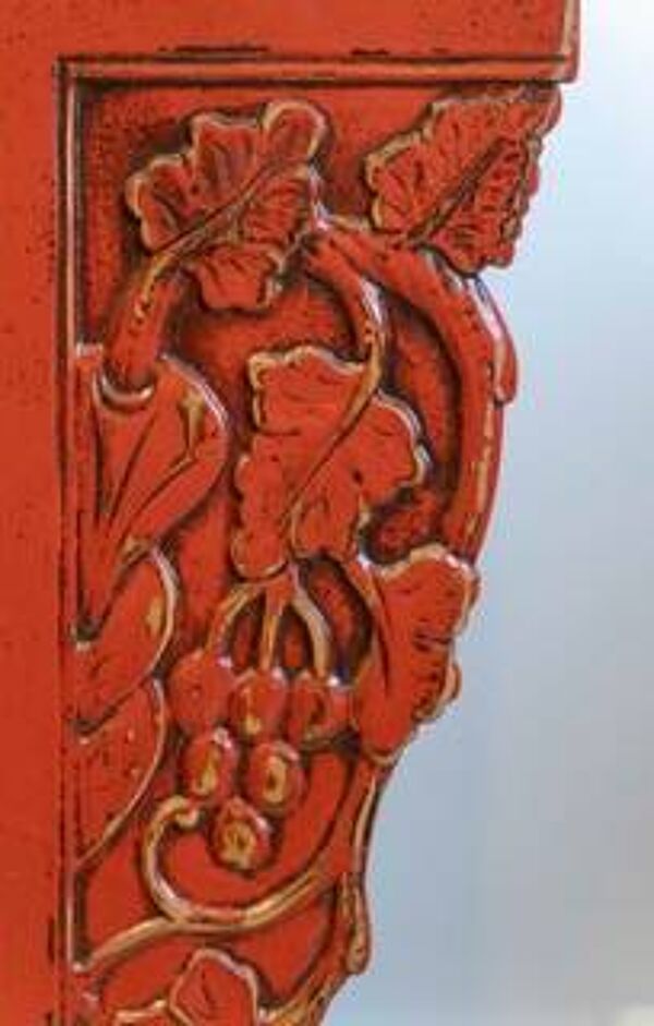 Buffet ancien chinois laque rouge