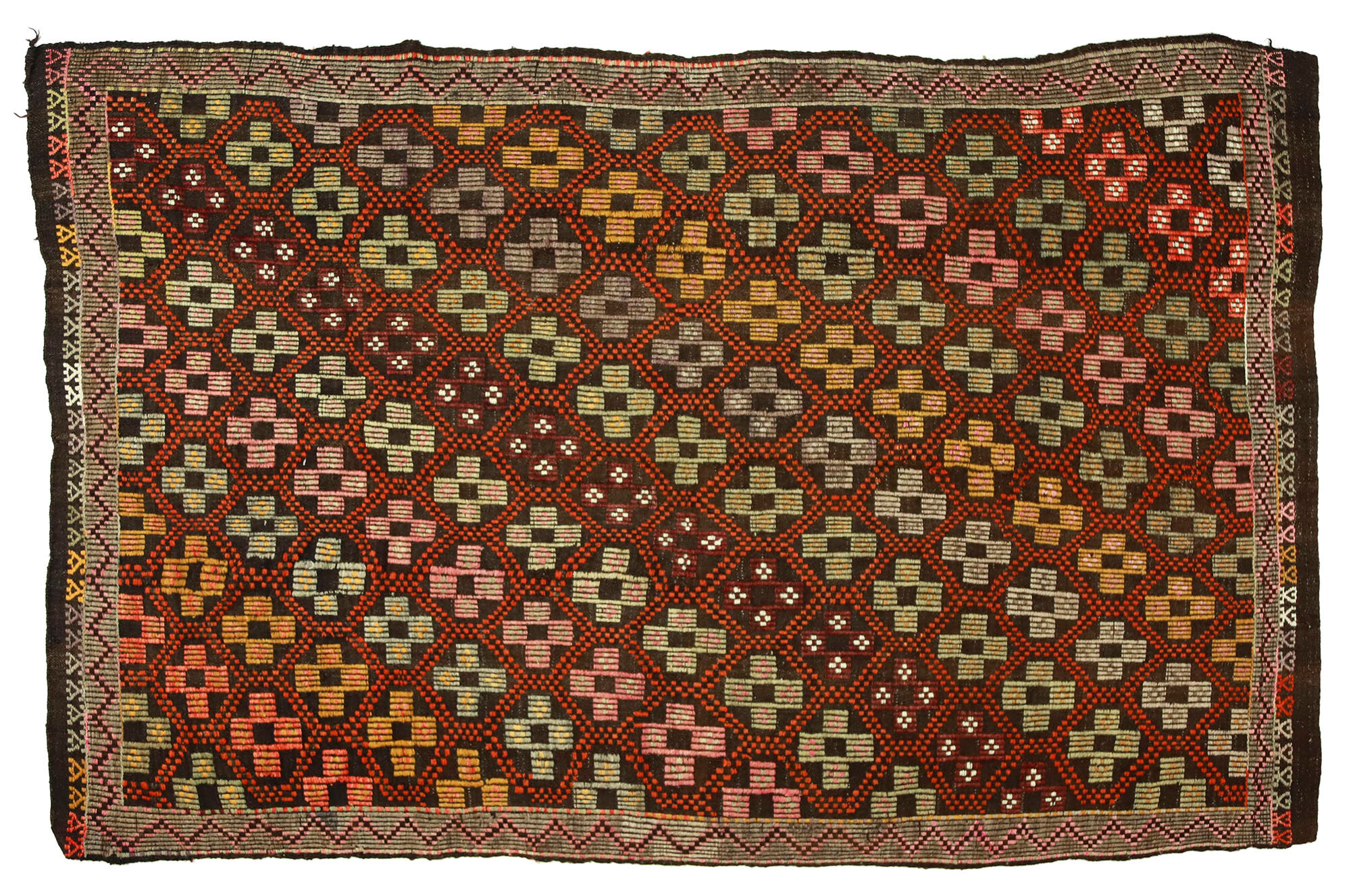 Anatolian handmade kilim rug 230 cm x 150 cm