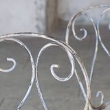 Two iron garden chairs 1950