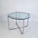 Table d'appoint en verre et chrome de Mies Van Der Rohe pour Knoll, vers 1970