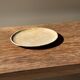 Small oval beige solid petrified wood tray or pocket emptier D24-19 -3311