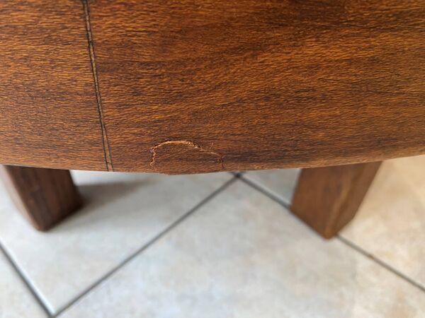 Table basse ronde ovale céramique Barrois Vallauris de 1960 modèle herbier