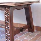 Large rustic farmhouse table with extensions