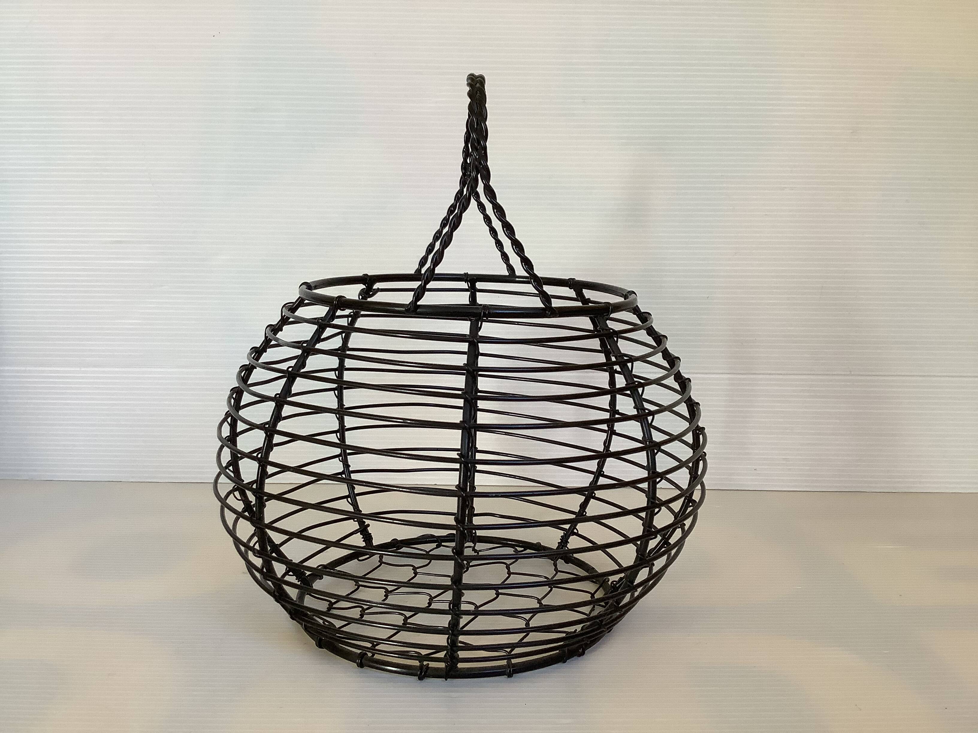 Black metal egg basket