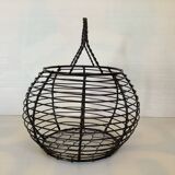 Black metal egg basket
