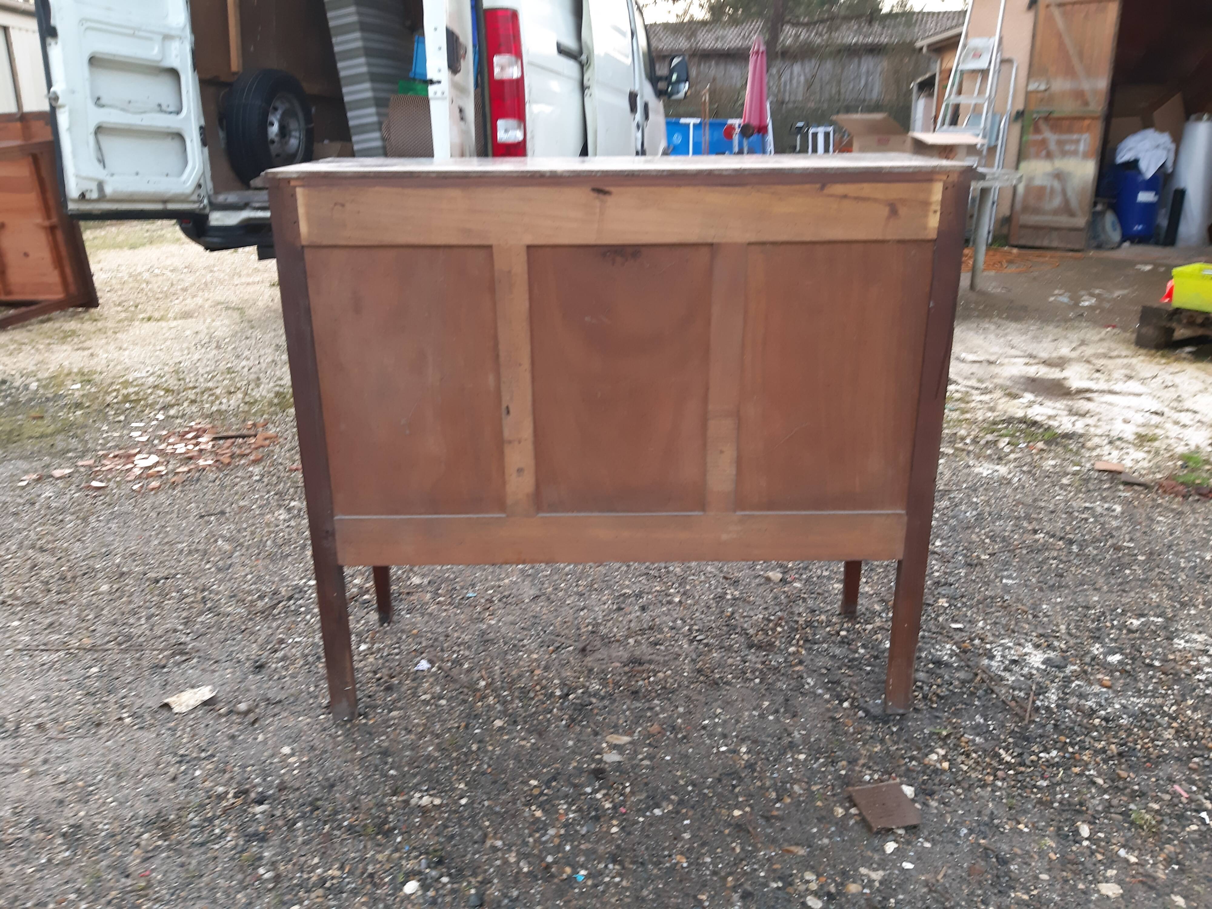 Buffet 1900 in oak and marble top