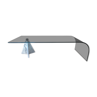 Table basse en verre et marbre du milieu du siècle