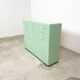 Vintage mint green dentist drawer unit with opaline glass top