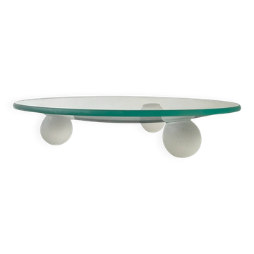 Large Italian glass and spherical frosted glass empty pocket, 1970 design