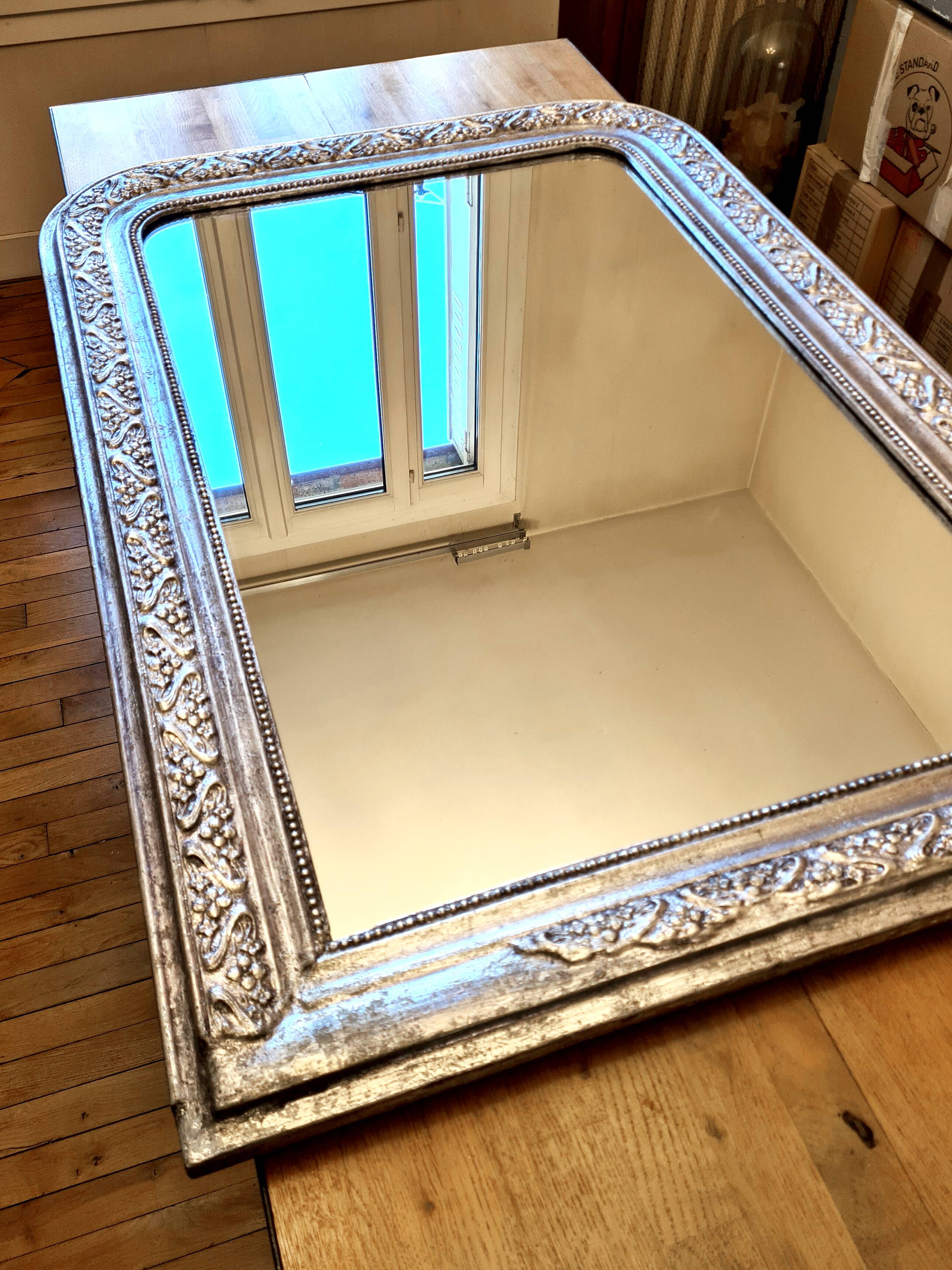 Antique Louis-Philippe mirror "Sidonie" – Art Nouveau decor