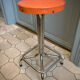 Duo of chair and stool 1970 orange and chromes