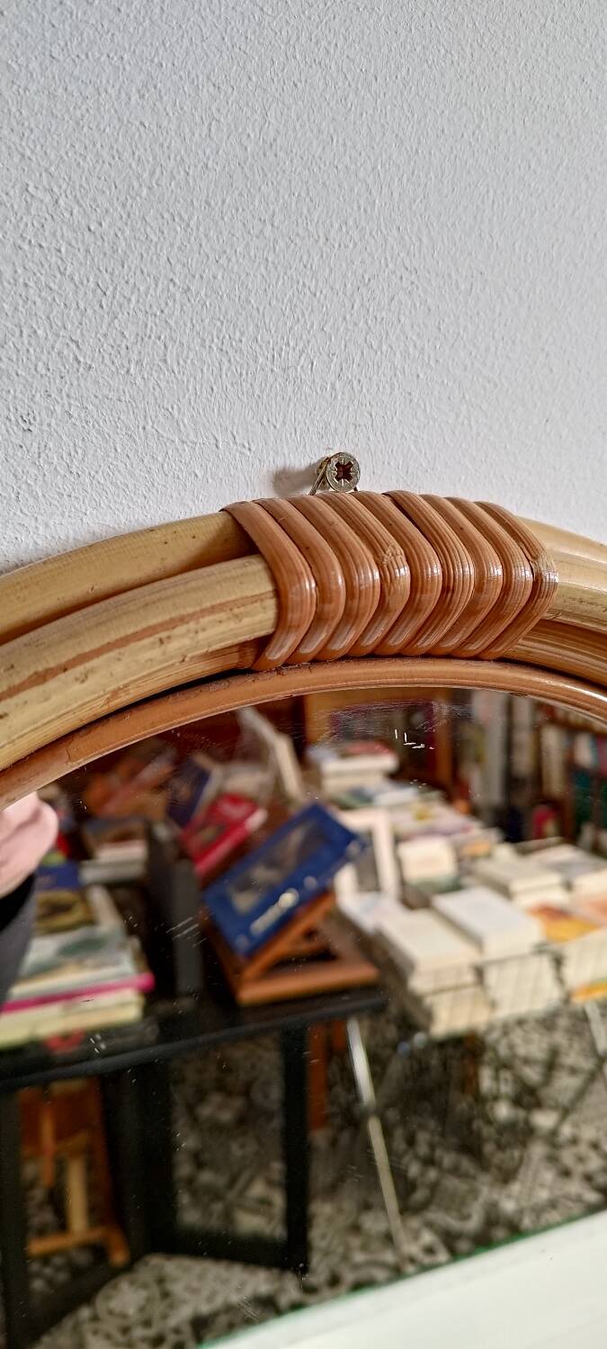 Rattan mirror